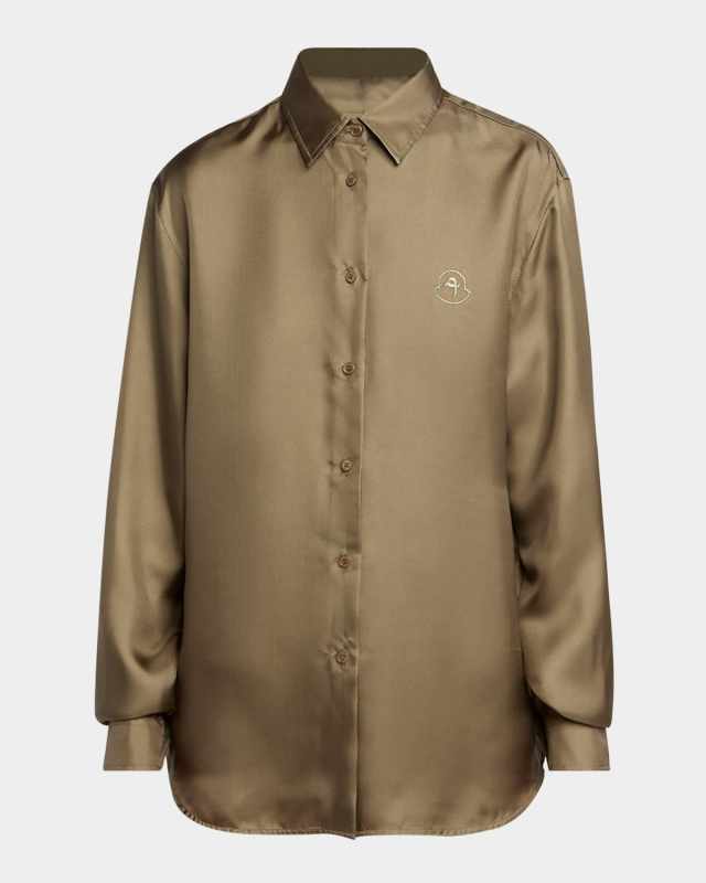 x Qiu Hao Long-Sleeve Silk Twill Shirt